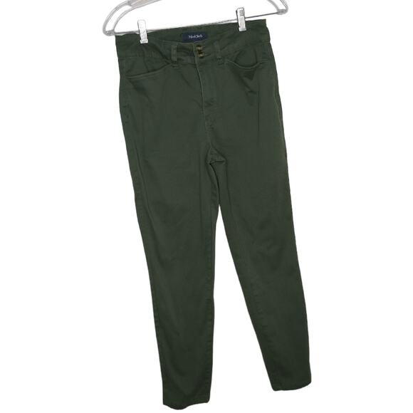 ModCloth Everyday Ambitions Olive Green Skinny Pants Chino Cotton Women 6 - Picture 1 of 11